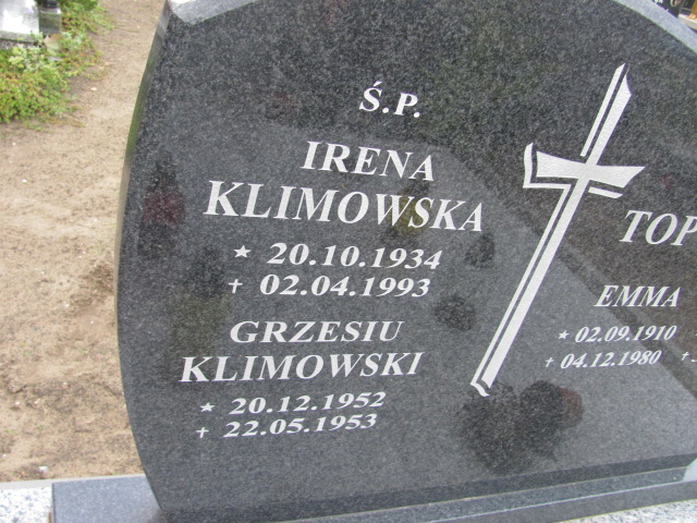 Irena Klimowska 1934 Susz - Grobonet - Wyszukiwarka osób pochowanych