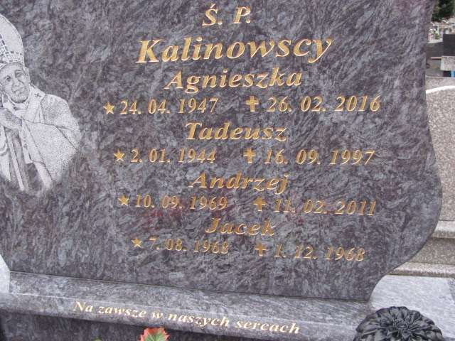 Agnieszka Kalinowska 1947 Susz - Grobonet - Wyszukiwarka osób pochowanych