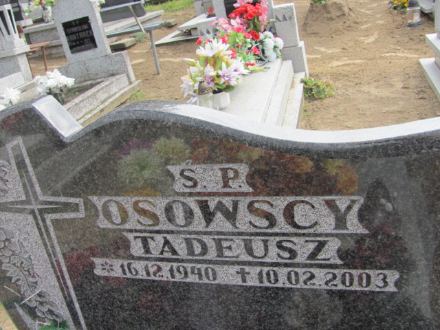 Tadeusz Osowski 1940 Susz - Grobonet - Wyszukiwarka osób pochowanych