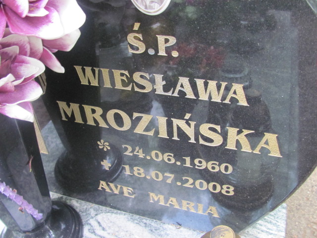 Wiesława Mrozińska 1960 Susz - Grobonet - Wyszukiwarka osób pochowanych